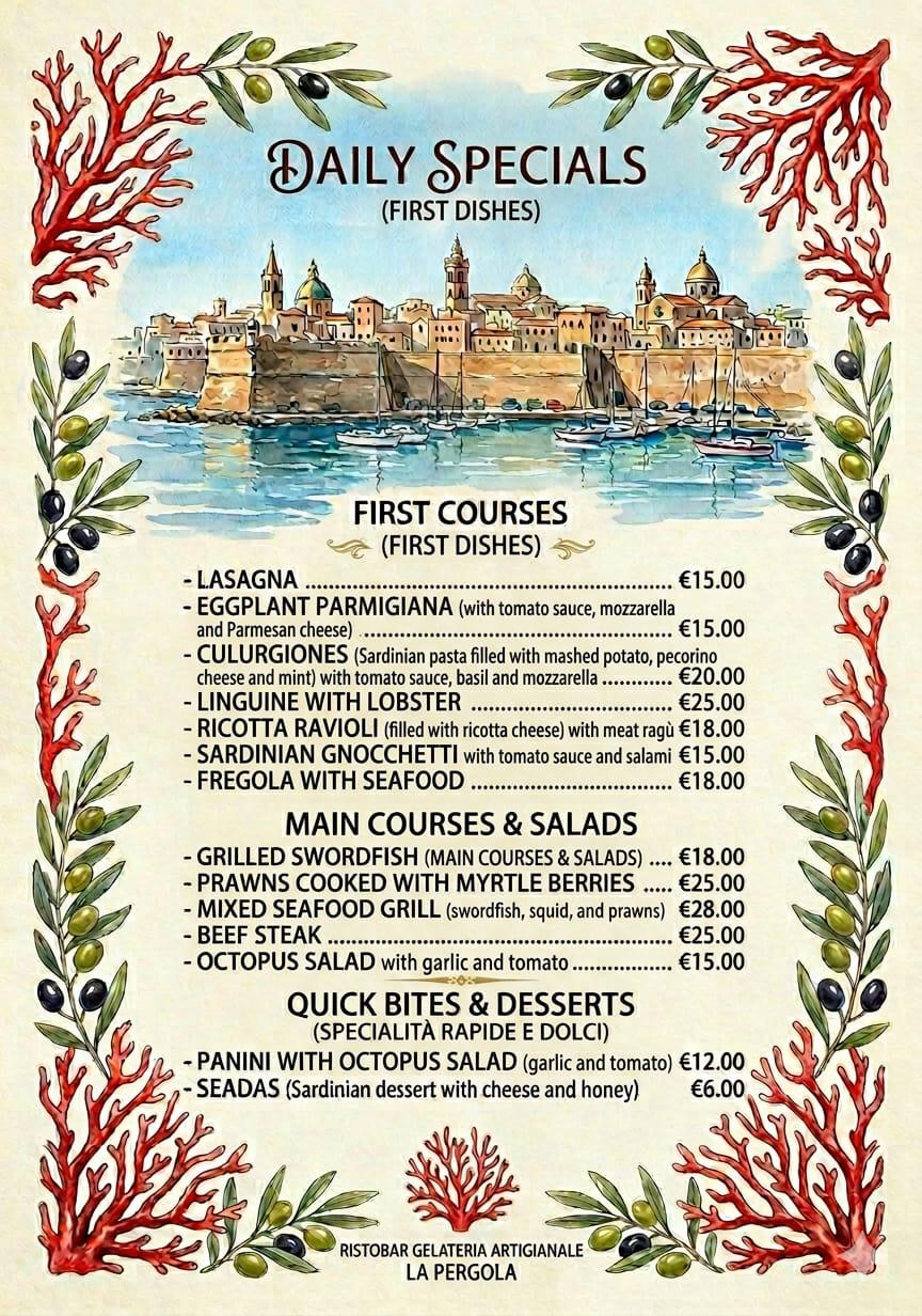 Daily Specials — La Pergola