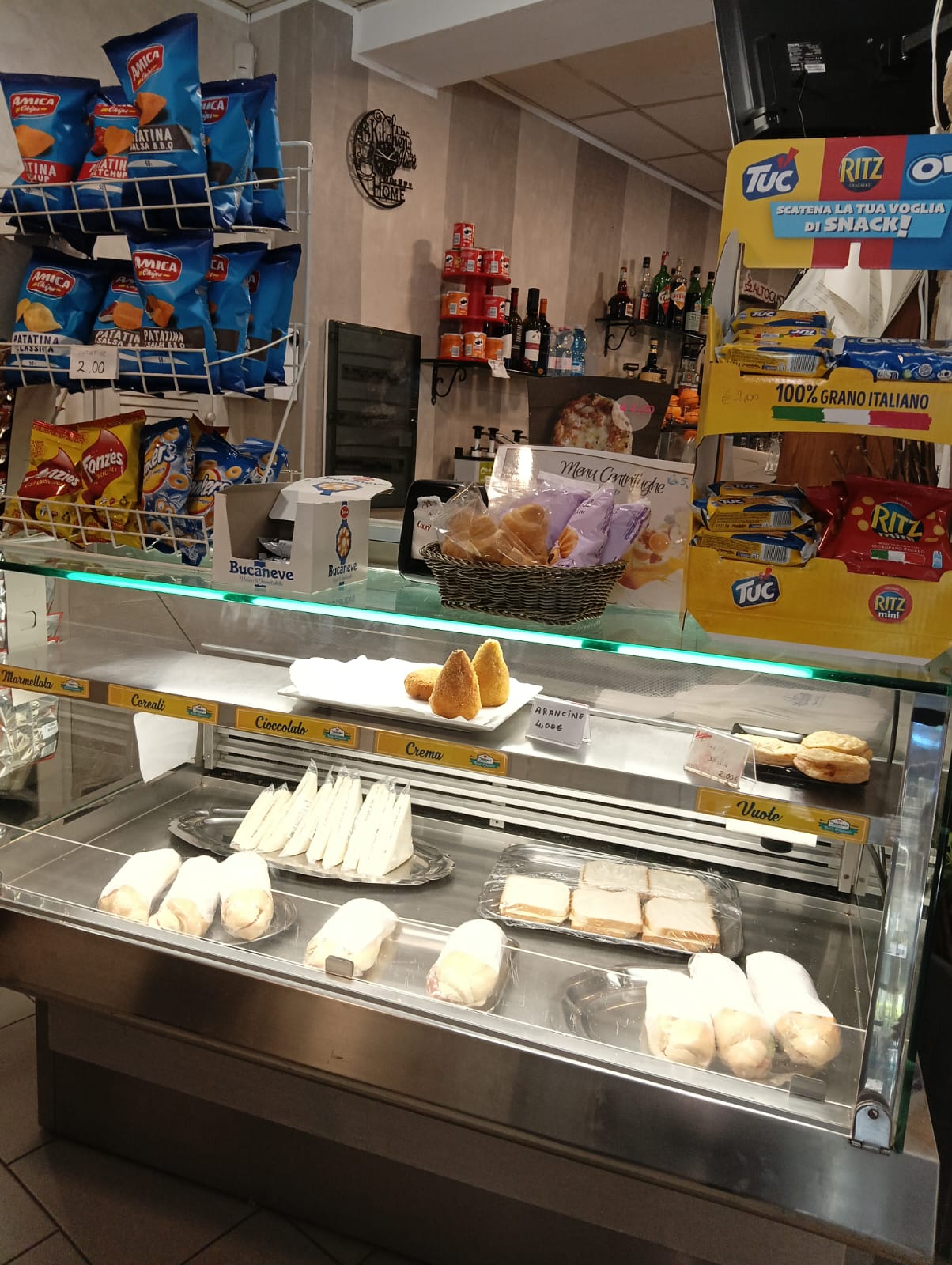 Snack, cornetti e prodotti per la pausa