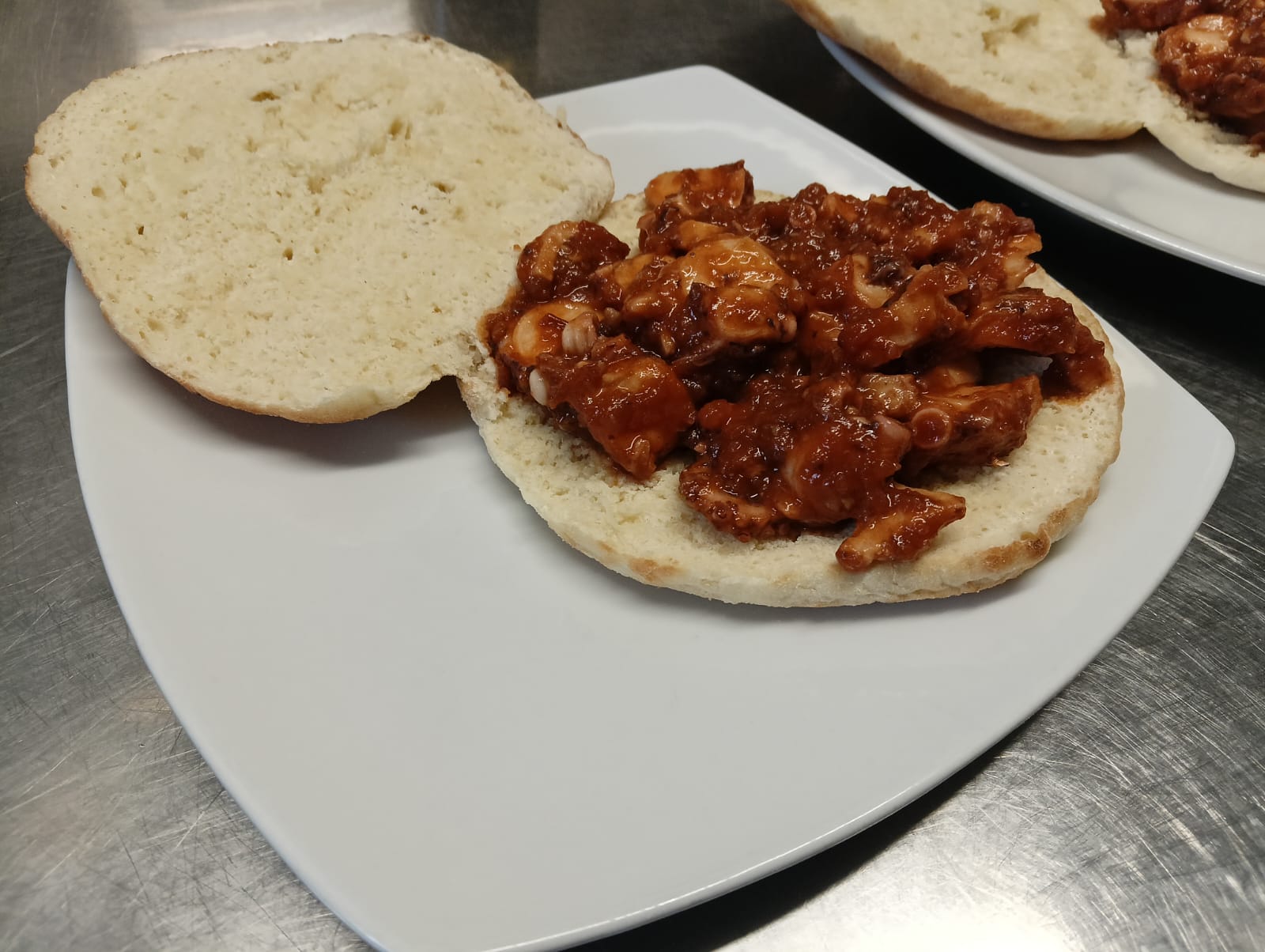 Panino al polpo all'agliata, primo piano